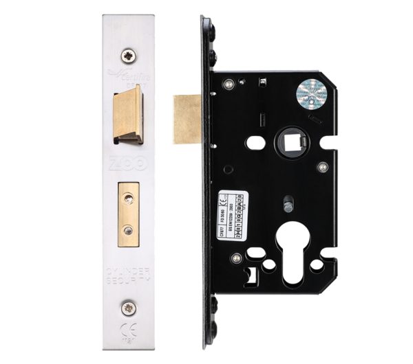 Zoo Hardware Euro Sash Lock (67.5Mm Or 79.5Mm), Satin Stainless Steel