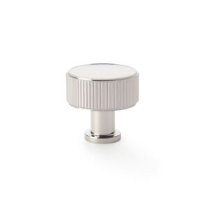 Alexander And Wilks Lucia Reeded Cabinet Knob 35mm Polished Nickel AW807R-35-PN