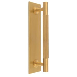 Carlisle Brass BP710BSB168SB Lines Pull Handles on backplate 168mm Satin Brass