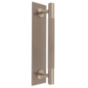 Carlisle Brass BP710BSN168SN Lines Pull Handles on backplate 168mm Satin Nickel