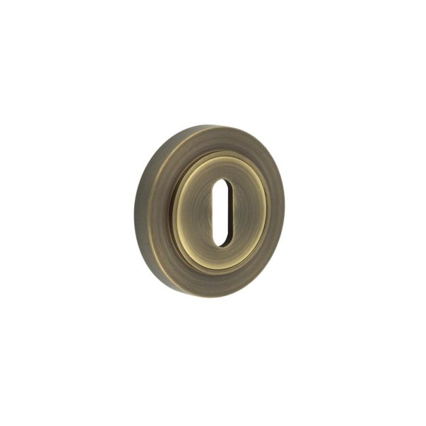 Burlington Standard Keyway Escutcheons Plain Rose Antique Brass