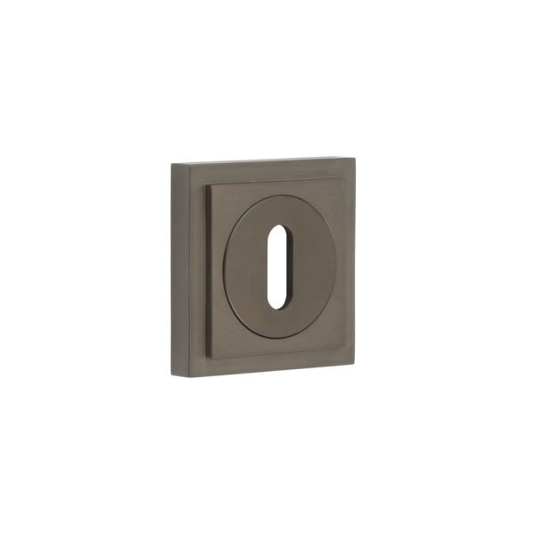 Burlington Standard Keyway Escutcheons Square Stepped Rose Dark Bronze