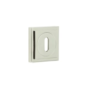 Burlington Standard Keyway Escutcheons Square Stepped Rose Polished Nickel