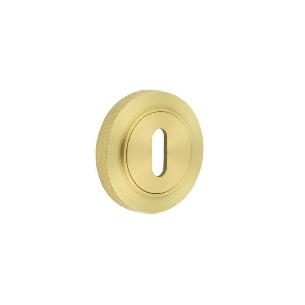 Burlington Standard Keyway Escutcheons Knurled Rose Satin Brass