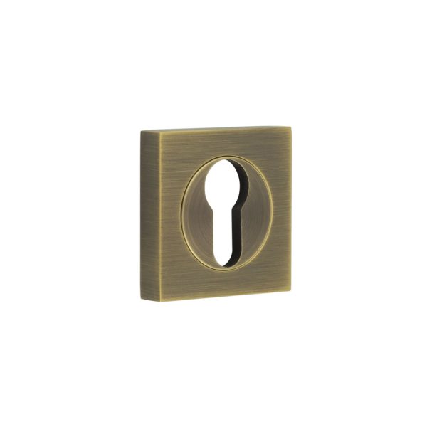 Burlington Euro Profile Escutcheons Square Plain Rose Antique Brass