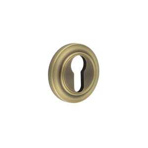 Burlington Euro Profile Escutcheons Chamfered Rose Antique Brass