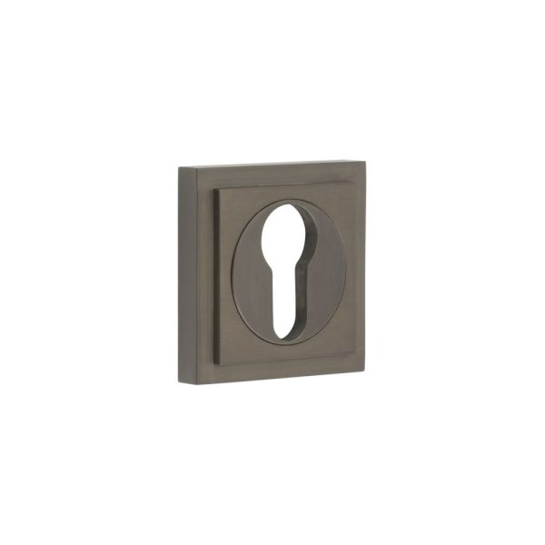 Burlington Euro Profile Escutcheons Square Stepped Rose Dark Bronze