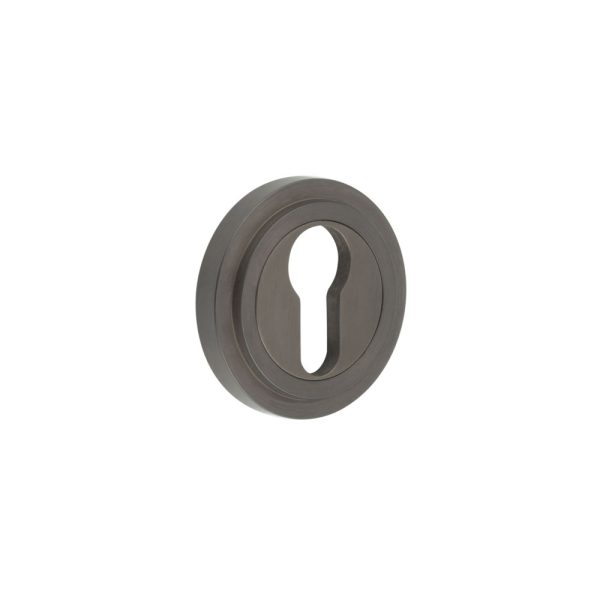 Burlington Euro Profile Escutcheons Stepped Rose Dark Bronze