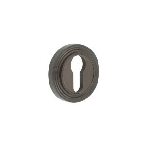 Burlington Euro Profile Escutcheons Reeded Rose Dark Bronze