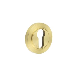 Burlington Euro Profile Escutcheons Plain Rose Satin Brass