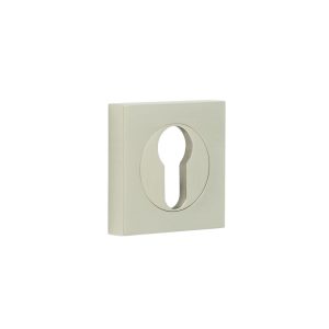 Burlington Euro Profile Escutcheons Square Plain Rose Satin Nickel