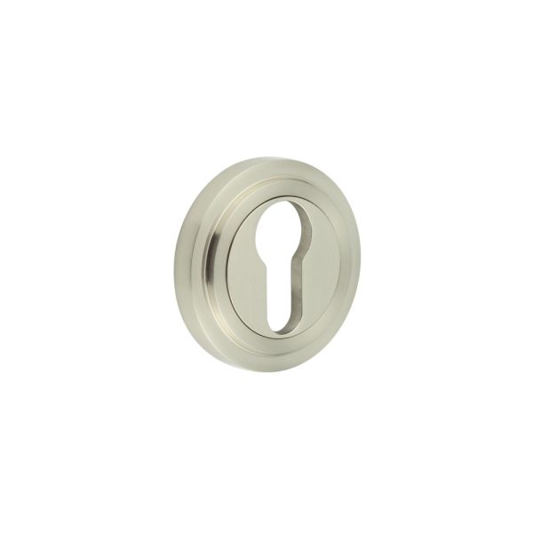 Burlington Euro Profile Escutcheons Stepped Rose Satin Nickel