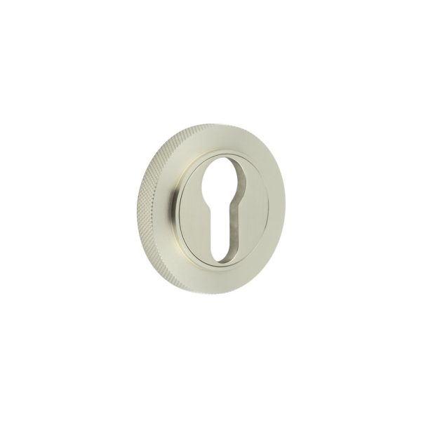 Burlington Euro Profile Escutcheons Knurled Rose Satin Nickel