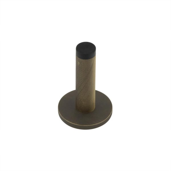 Burlington Knurled Wall Mounted Doorstops Knurled Rose Antique Brass