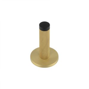 Burlington Knurled Wall Mounted Doorstops Plain Rose Satin Brass