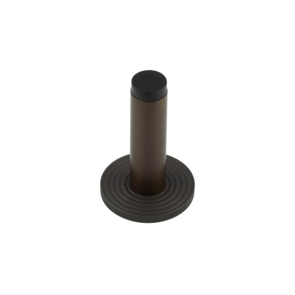 Burlington Plain Wall Mounted Door Stops Reeded Rose Dark Bronze