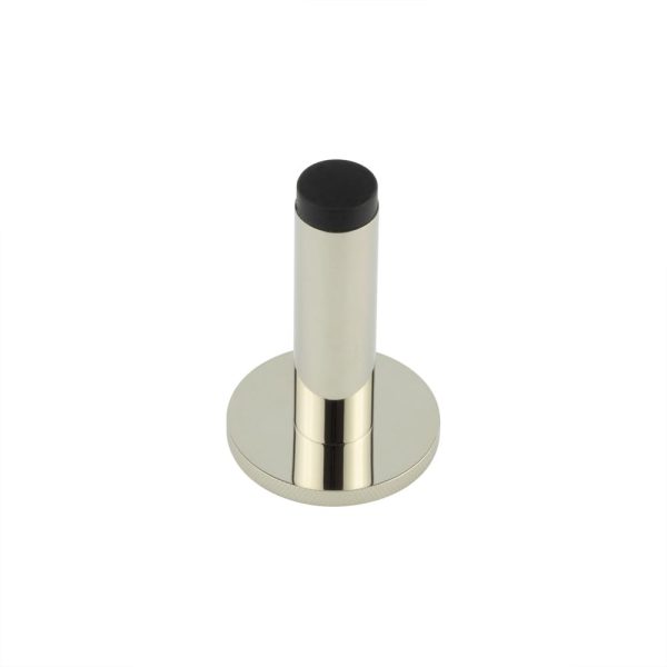 Burlington Plain Wall Mounted Door Stops Knurled Rose Polished Nickel