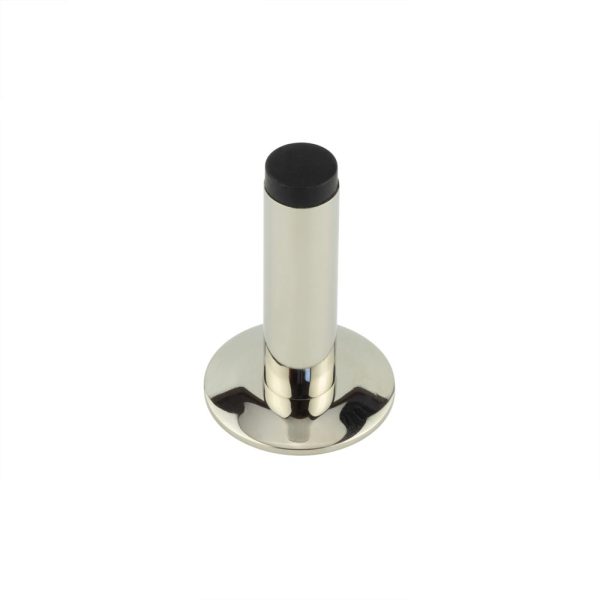 Burlington Plain Wall Mounted Door Stops Chamfered Rose Polished Nickel