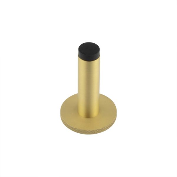 Burlington Plain Wall Mounted Door Stops Knurled Rose Satin Brass