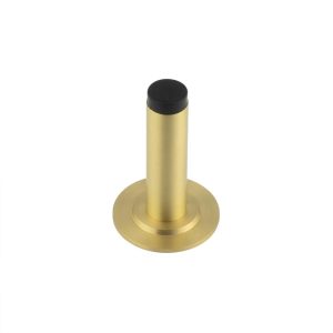 Burlington Plain Wall Mounted Door Stops Stepped Rose Satin Brass