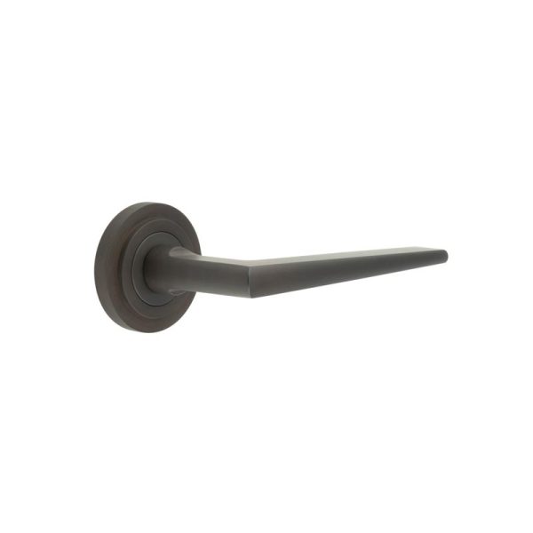 Mayfair Door Handle on Stepped Rose Dark Bronze