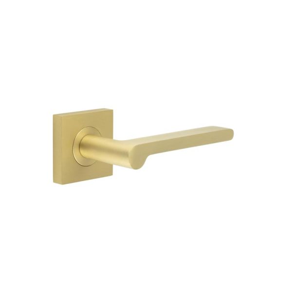 Fitzrovia Door Handles Square Plain Rose Satin Brass