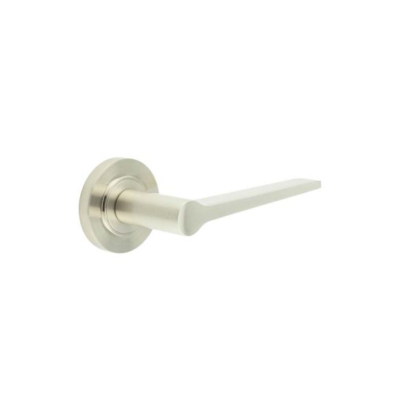 Knightsbridge Door Handle on Plain Rose Satin Nickel