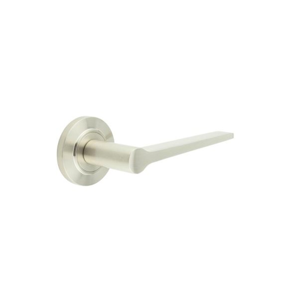 Knightsbridge Door Handles Stepped Rose Satin Nickel