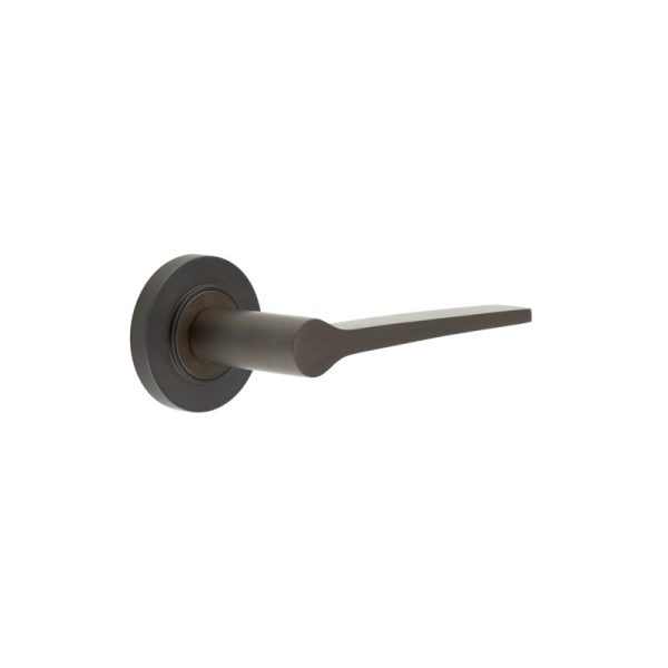 Knightsbridge Door Handle on Plain Rose Dark Bronze