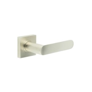 Kensington Door Handles Square Plain Rose Satin Nickel