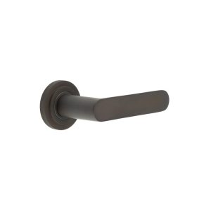 Kensington Door Handles Chamfered Rose Dark Bronze