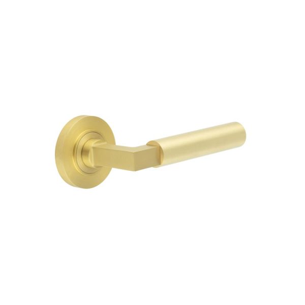 Westminster Door Handles Plain Rose Satin Brass