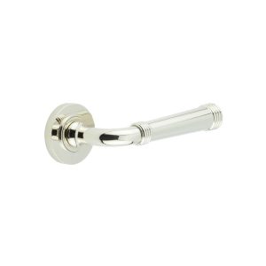 Highgate Door Handles Plain Rose Polished Nickel