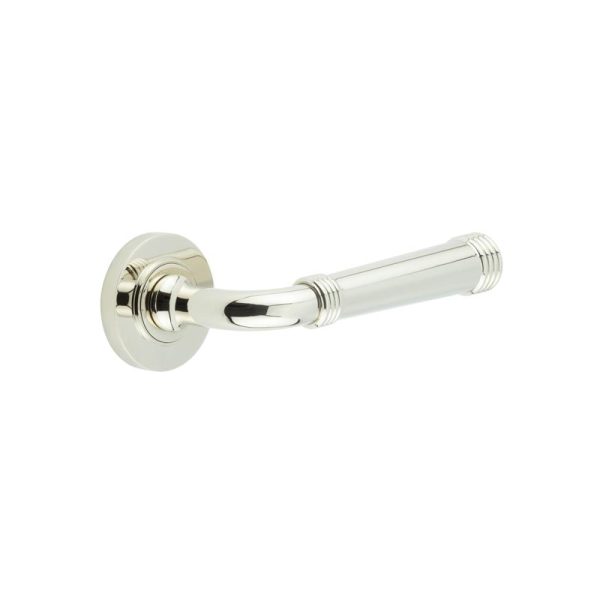 Highgate Door Handles Plain Rose Polished Nickel