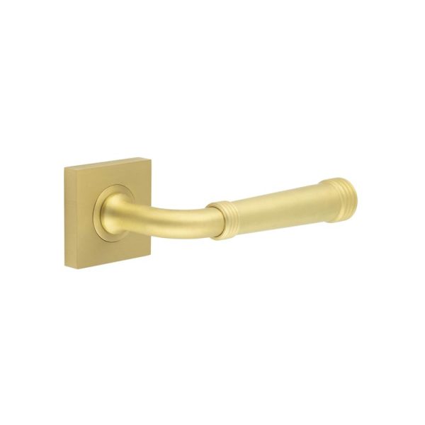 Highgate Door Handles Square Plain Satin Brass