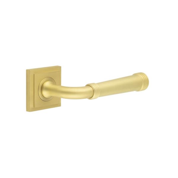 Highgate Door Handles Square Stepped Satin Brass