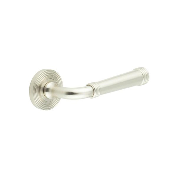 Highgate Door Handles Reeded Rose Satin Nickel