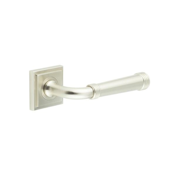 Highgate Door Handles Square Stepped Satin Nickel