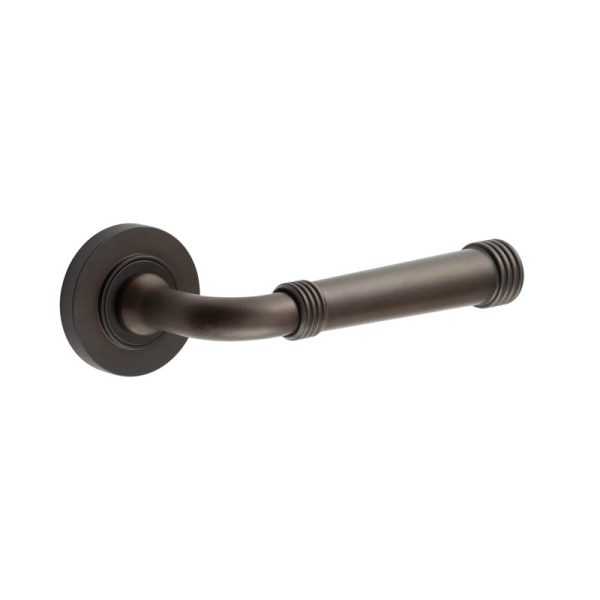 Highgate Door Handles Plain Rose Dark Bronze