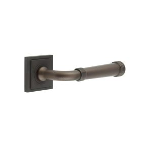 Highgate Door Handles Square Stepped Dark Bronze