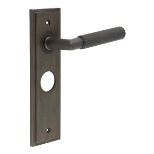 Piccadilly Door Handle Bathroom Backplate Dark Bronze