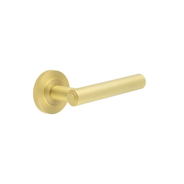 Richmond Door Handles Knurled Rose Satin Brass