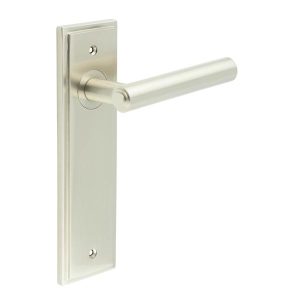 Richmond Door Handle Latch Backplate Satin Nickel