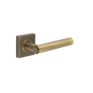 Richmond Door Handles Square Plain Antique Brass