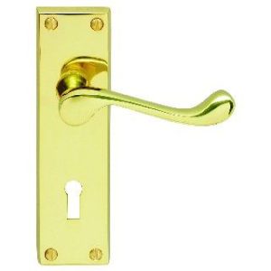 CARLISLE BRASS - CBS54 VICTORIAN SCROLL LEVER ON BACKPLATE - LOCK 57MM C/C (CONTRACT RANGE)