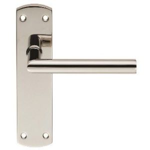 CARLISLE BRASS - CSLP1162B-BSS STEELWORX MITRED CSL LEVER ON BACKPLATE - LATCH 172 X 44MM POLISHED