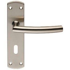 CARLISLE BRASS - CSLP1167P-SSS STEELWORX ARCHED CSL LEVER ON BACKPLATE - LOCK 57MM C/C (172 X 44MM) - SATIN