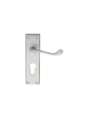 CARLISLE BRASS - DL54YSC VICTORIAN SCROLL LEVER ON BACKPLATE - LOCK EURO PROFILE 47.5MM C/C