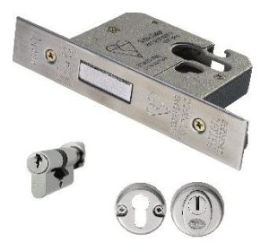 CARLISLE BRASS - EDB5030-CT-SSS EURO PROFILE BS8621 CYLINDER/TURN DEADLOCK (COMPLETE)