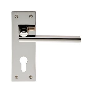 CARLISLE BRASS - EUL031YPN TRENTINO LEVER ON BACKPLATE - EURO 47.5MM